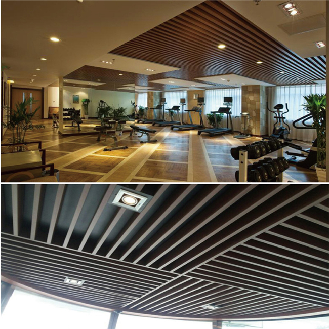 Los falsos paneles de techo del PVC de madera, tejas del techo