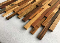 Modelo de mosaico de madera interior del revestimiento de madera de la pared del grano de la característica del entarimado