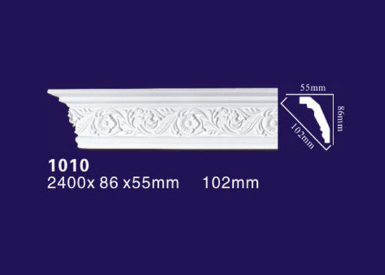 Color blanco de las molduras de corona de la PU/del poliuretano de Matt para la decoración interior