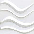 Tejas plásticas materiales de la pared 3D del PVC, los paneles de pared blancos de la onda del interior 3D