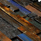 Los paneles de pared de madera del mosaico del color mezclado, el panel de pared de madera acústico del barco viejo