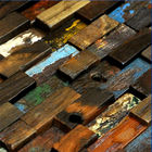 El panel de pared de madera tallado mano, revestimiento de madera de pared viejo de madera sólida de la nave para el arte de la pared