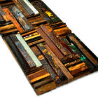 Pared de madera interior del grano que artesona el mosaico de madera de la nave vieja con diseño de la piedra de la cultura