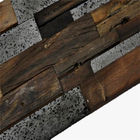 Natural Mosaic Wood Floor Mixed Color , Old Ship Modular Wood Wall Panels